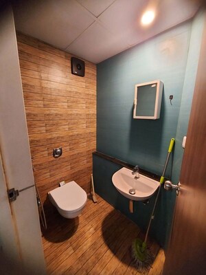 Bathroom in 1 BHK Apartment at Lodha Crown Quality Homes, Majiwada – for Rent