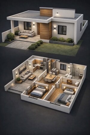 Floor Plan in 2 BHK Villa at Bidadi – for Sale