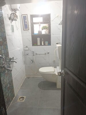 Bathroom in 1 BHK Apartment at Swastik Palms CHS, Brahmand – for Rent