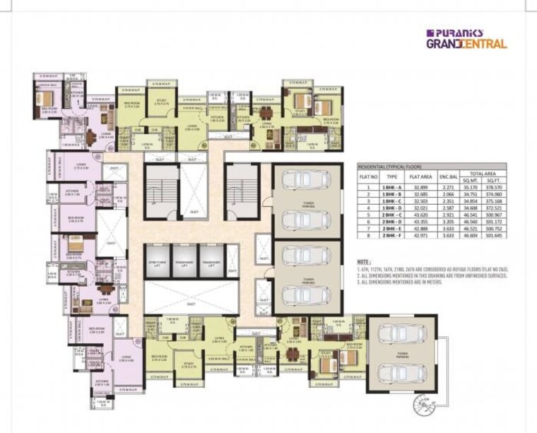 Floor Plan, purva-panorama 2 Bedroom 779 Sq.Ft. Apartment In Ghodbunder Road Thane 10237846