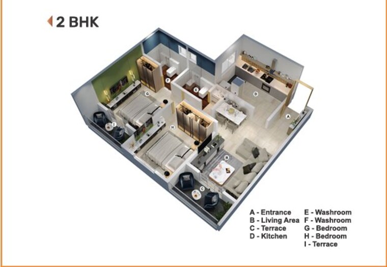 Floor Plan, sai-landmark 2 Bedroom 1100 Sq.Ft. Apartment In Thergaon Pune 10237839