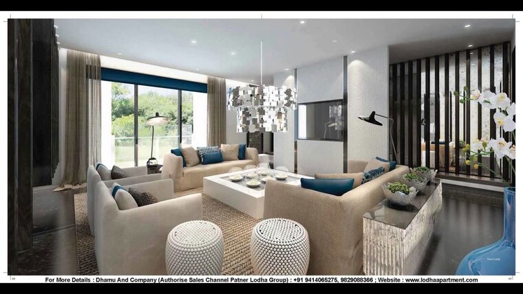 Living Room, lodha-ncp-commercial-tower-supremus 3 Bedroom 1550 Sq.Ft. Apartment In Wadala Mumbai 10238137