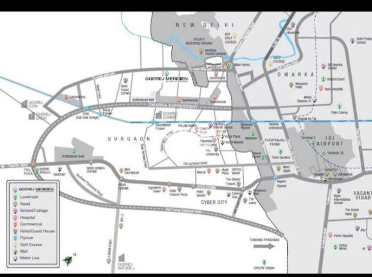 Map Location, godrej-meridien 3 Bedroom 1855 Sq.Ft. Apartment In Sector 106 Gurgaon 10239096