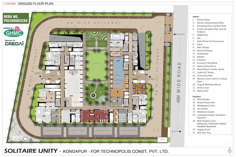 Master Plan, technopolis-solitaire-unity 2 Bedroom 1225 Sq.Ft. Apartment In Hafeezpet Hyderabad 10239070