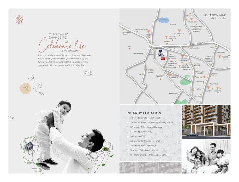 Map Location, technopolis-solitaire-unity 2 Bedroom 1355 Sq.Ft. Apartment In Hafeezpet Hyderabad 10239179