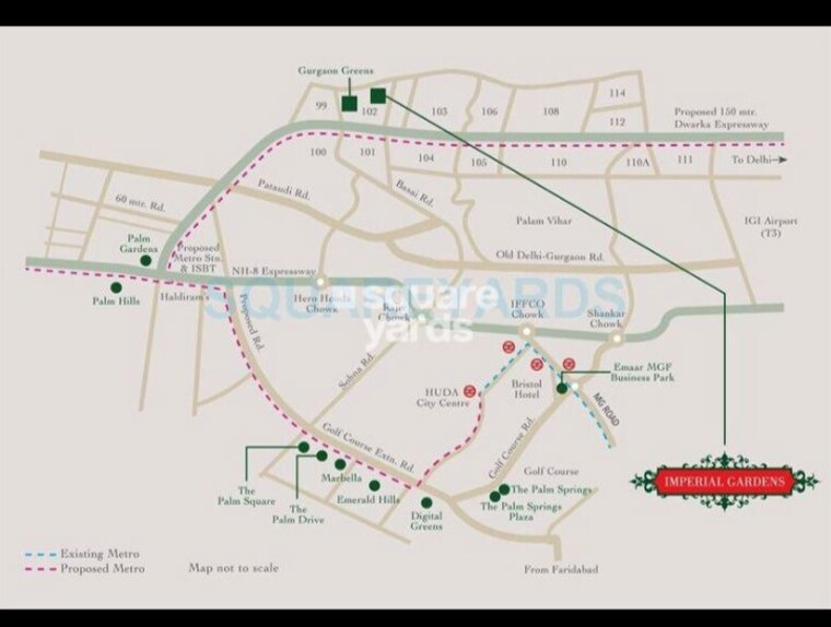 Map Location, emaar-imperial-gardens 3 Bedroom 2025 Sq.Ft. Apartment In Sector 102 Gurgaon 10239225