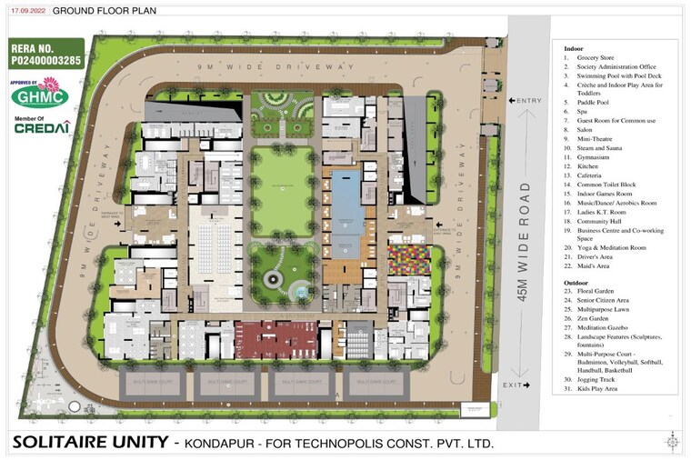 Master Plan, technopolis-solitaire-unity 3 Bedroom 1920 Sq.Ft. Apartment In Hafeezpet Hyderabad 10239293