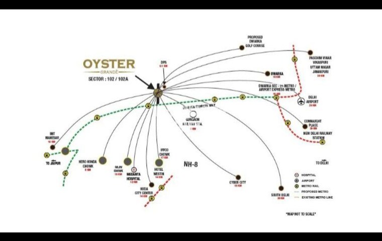 Map Location, adani-m2k-oyster-grande 3 Bedroom 1889 Sq.Ft. Apartment In Sector 102 Gurgaon 10239320
