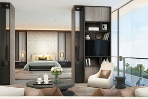 Living Room in 2 BHK Apartment at Radius 7 Hughes, Malabar Hill – for Rent