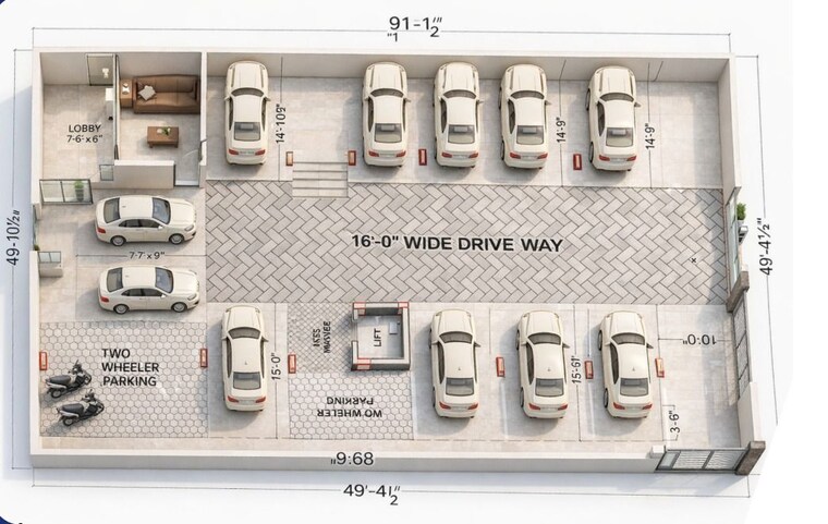 Floor Plan, nagole 3 Bedroom 1630 Sq.Ft. Apartment In Nagole Hyderabad 10242651