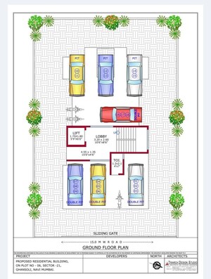 Floor Plan in 1 BHK Apartment at Ghansoli Sector 21 – for Sale