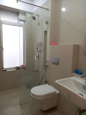 Bathroom in 3 BHK Apartment at Soham Crystal Spires, Thane West – for Rent