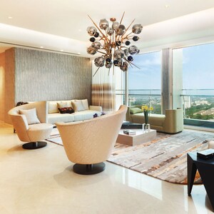 Living Room in 2.5 BHK Apartment at Marathon Monte South, Byculla West – for Sale