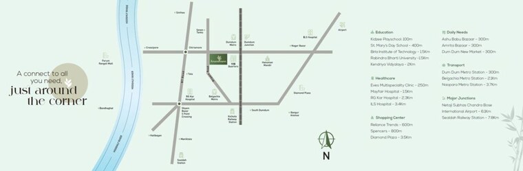 Map Location, dum dum 3 Bedroom 1350 Sq.Ft. Apartment In Dum Dum Kolkata 10102757