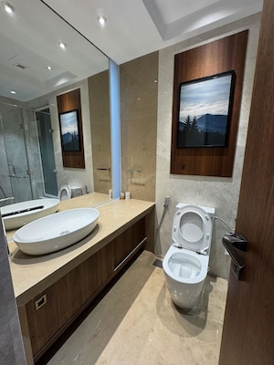 Bathroom in 3 BHK Apartment at Indiabulls Blu, Worli – for Rent