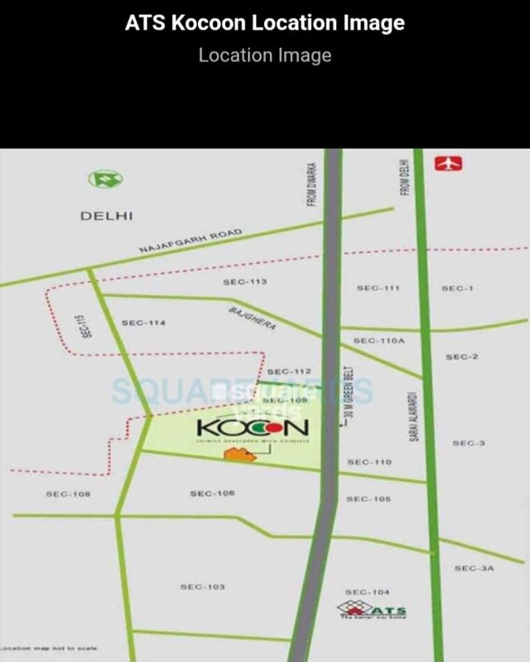 Map Location, ats-kocoon 4 Bedroom 3045 Sq.Ft. Apartment In Sector 109 Gurgaon 10244399