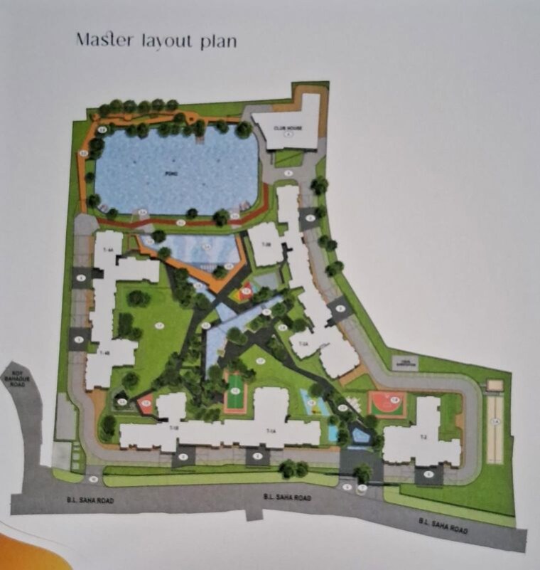 Master Plan, godrej-blue 3 Bedroom 1509 Sq.Ft. Apartment In B L Saha Road Kolkata 10242994