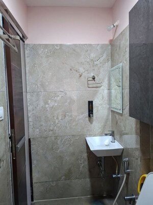 Bathroom in 1 BHK Apartment at JPV Pratap Liberty One, Malad West – for Rent