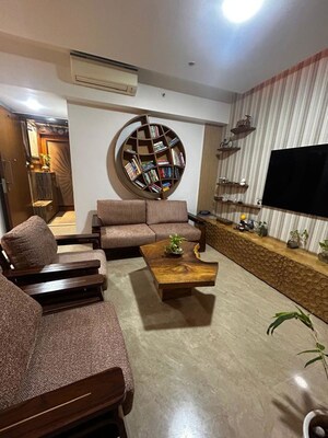 Living Room in 3 BHK Apartment at One Hiranandani Park, Ghodbunder Road – for Rent