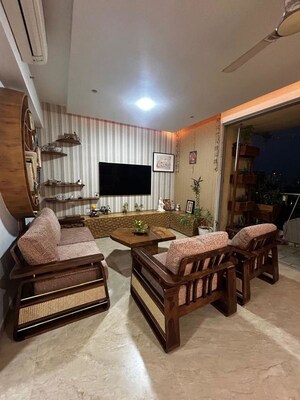 Living Room in 3 BHK Apartment at One Hiranandani Park, Ghodbunder Road – for Rent