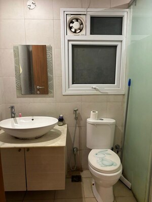 Bathroom in 2 BHK Apartment at Bhartiya Nikoo Homes, Thanisandra Main Road – for Rent