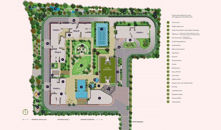 Master Plan, tata-serein 3 Bedroom 1141 Sq.Ft. Apartment In Pokhran Road No Two Thane 10248446