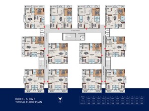 Floor Plan in 3 BHK Apartment at HSC Heights, Begumpet – for Sale