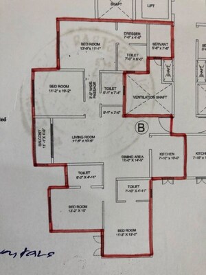 Floor Plan in 4 BHK Apartment at Ideal Aquaview, Mahish Bathan – for Sale