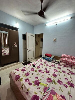 Bedroom in 1 BHK Apartment at Rutu Enclave, Kasarvadavali – for Rent