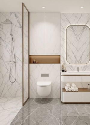 Bathroom in 4 BHK Builder Floor at Derawal Nagar – for Sale