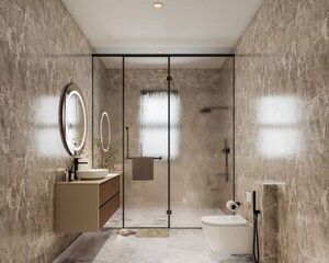 Bathroom in 4 BHK Apartment at Primarc Aahana, Kasba – for Sale