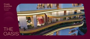 Staircase in 4 BHK Apartment at Raghava Cinq, Financial District – for Sale