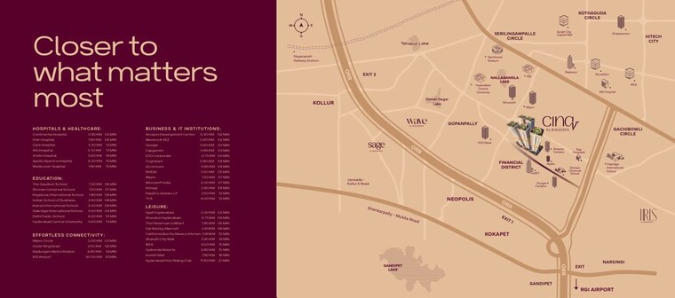 Map Location, raghava-cinq 4 Bedroom 3620 Sq.Ft. Apartment In Financial District Hyderabad 10250157