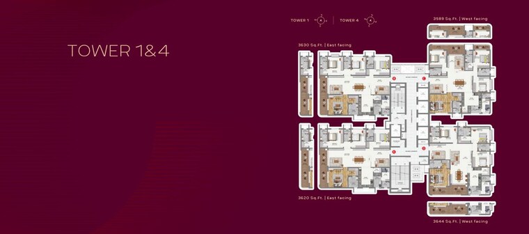 Master Plan, raghava-cinq 4 Bedroom 3620 Sq.Ft. Apartment In Financial District Hyderabad 10250157