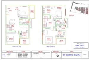 Floor Plan in 3 BHK Apartment at SBR Florenso, Whitefield – for Sale
