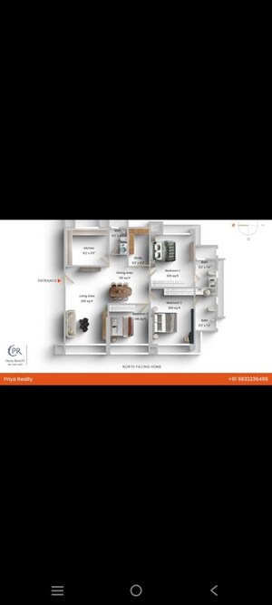 Floor Plan in 3 BHK Apartment at Samartha Sidhi, Andheri West – for Sale