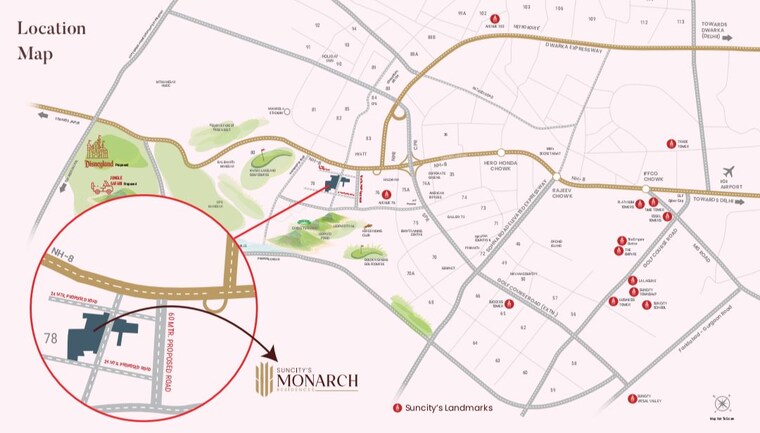Map Location, suncity-monarch-residences 3.5 Bedroom 2350 Sq.Ft. Apartment In Sector 78 Gurgaon 10255963