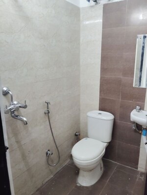 Bathroom in 3 BHK Apartment at Vasant Enclave – for Rent