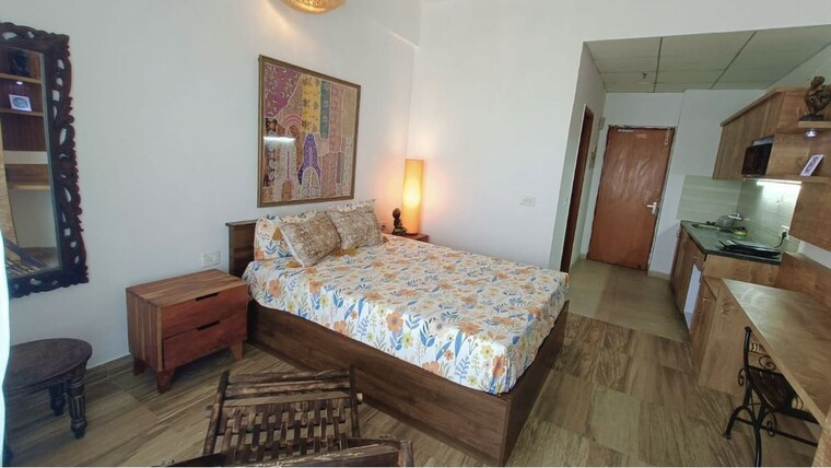 Bedroom, paramount-golf-forest-studio-apartments-oak-tower Studio 435 Sq.Ft. Apartment In Zeta I Greater Noida Greater Noida 10256179