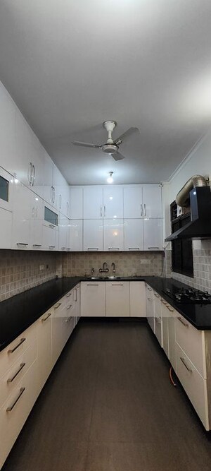 Kitchen in 3 BHK Builder Floor at Sushant Lok I – for Rent