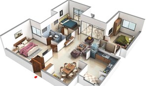 Living Room in 3 BHK Apartment at Lewis Glorious A2, Hennur Road – for Sale