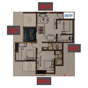 Floor Plan in 2 BHK Apartment at Porwal Parklane Premier, Wagholi – for Sale