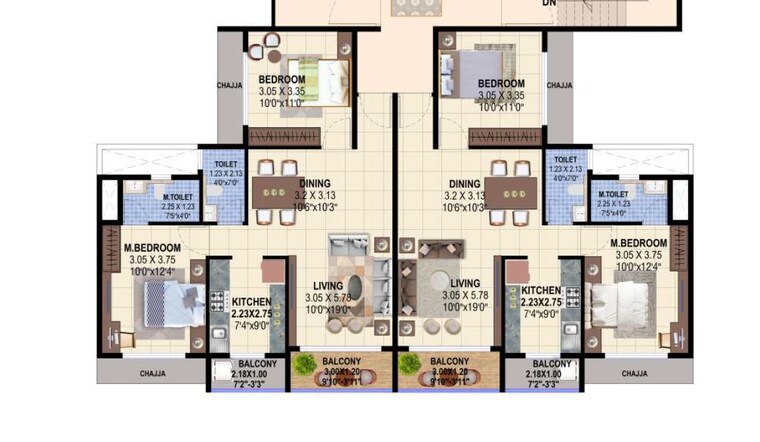 Floor Plan, kharghar 2 Bedroom 1295 Sq.Ft. Apartment In Kharghar Navi Mumbai 10257850