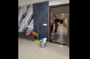 Building Lobby in 3 BHK Apartment at Aurobindo Kohinoor, Serilingampally – for Rent