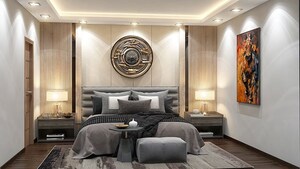 Living Room in 4 BHK Builder Floor at Ansal Sushant Apartments, Sushant Lok I – for Sale