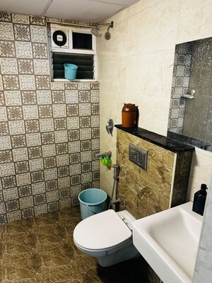 Bathroom in 1 BHK Apartment at Sowparnika The Columns, Whitefield – for Rent