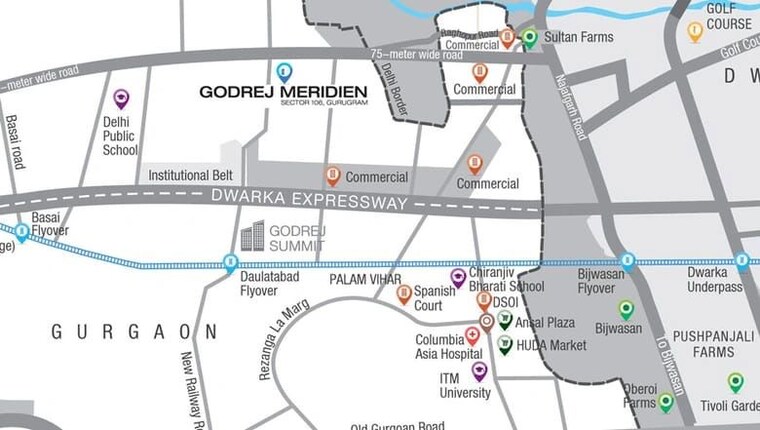 Map Location, godrej-meridien 3 Bedroom 1855 Sq.Ft. Apartment In Sector 106 Gurgaon 10262150