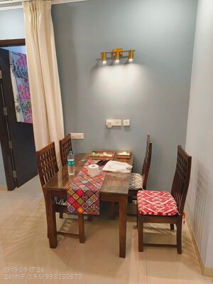 Dining area in 3 BHK Apartment at Affinity Greens, International Airport Road – for Rent