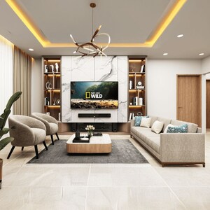 Living Room in 4 BHK Apartment at Kalyani Nagar – for Sale