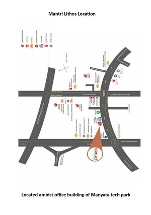 3 BHK Apartment – Map Location View at Mantri Lithos, Thanisandra - for Rent